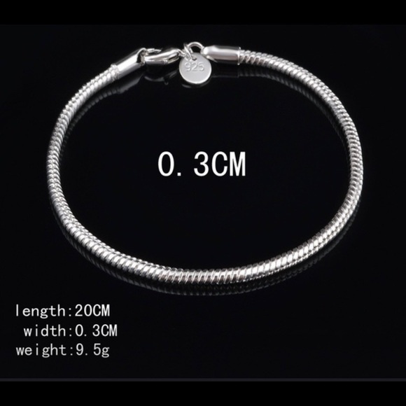 ⭐️1 left ⭐️925 STAMPED STERLING SILVER BRACELET - Picture 4 of 8